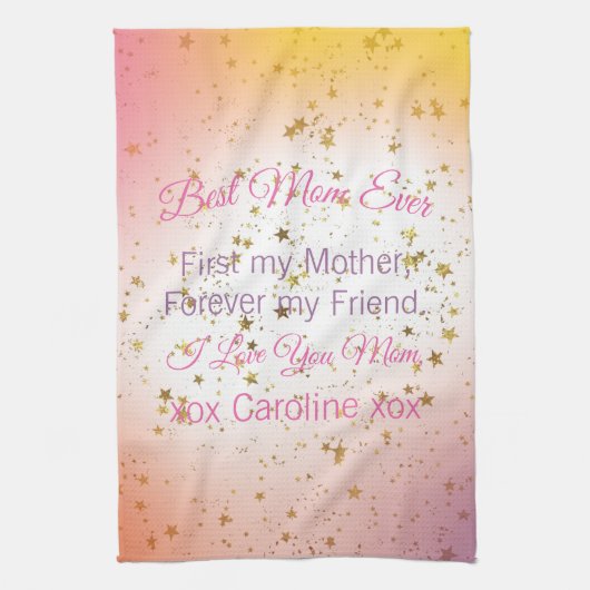 Keepsake beste moeder ooit trendy moderne Moederda Theedoek (Verticaal)