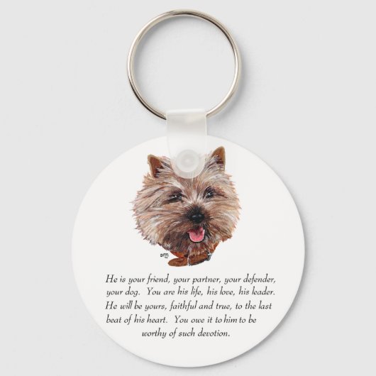 Keepsake Cairn Terrier - Mannelijk Sleutelhanger (Voorkant)