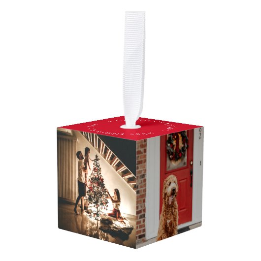 Keepsake Christmas Family Photo Cube Decoratie (Voorkant hoekig)