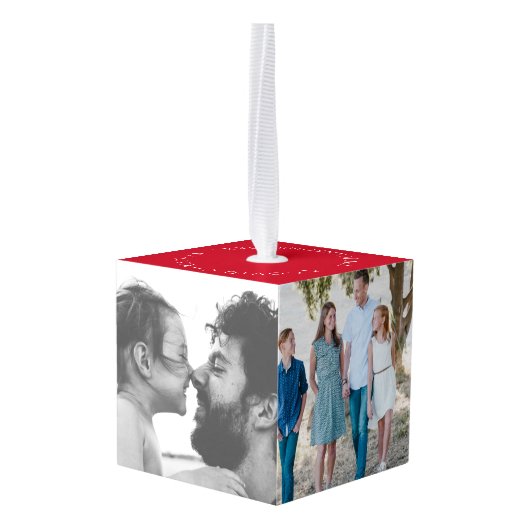 Keepsake Christmas Family Photo Cube Decoratie (Achter hoekig)
