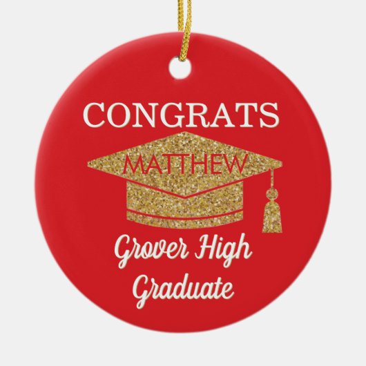 Keepsake! Congrats Any Graduate Ceramic Ornament (Voorkant)