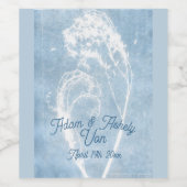 Keepsake Cyanotype gepersonaliseerd hart Wijn Etiket (Enkel label)