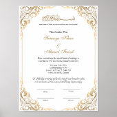 Keepsake Elegant lijst nikkah contract Poster (Voorkant)