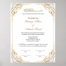 Keepsake Elegant lijst nikkah contract Poster