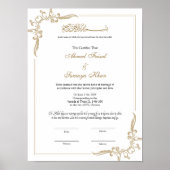 Keepsake Elegant lijst nikkah contracten Poster (Voorkant)