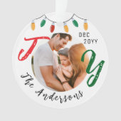 Keepsake Familiefoto Witte vreugde Feestelijke Ker Ornament (voorkant)