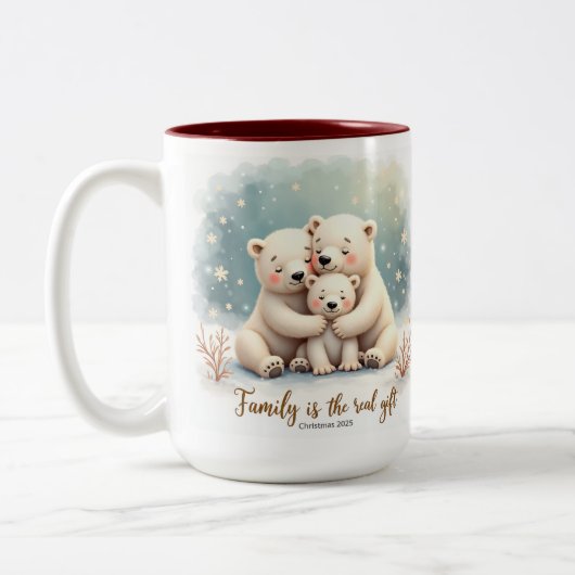Keepsake Family is the Real Gift Coffee Mug Tweekleurige Koffiemok (Links)