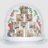 Keepsake Family Photo Collage Vrolijk Kerstfeest Sneeuwbol (Voorkant)