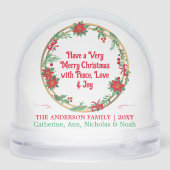 Keepsake Family Photo Collage Vrolijk Kerstfeest Sneeuwbol (Achterkant)