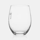 Keepsake Favor Typografie Bruiloft Wijnglas Zonder Voet (Links)