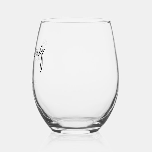 Keepsake Favor Typografie Bruiloft Wijnglas Zonder Voet (Links)