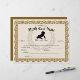Keepsake Fill-in Voetafdruk Baby Geboortecertifica