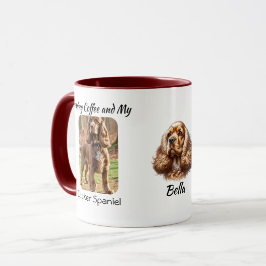 Keepsake Foto Cocker Spaniel Personaliseren Mok (Voorkant links)