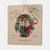 Keepsake Foto Elegant Waterverf Kerst Keramisch Ornament (Links)
