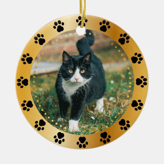 Keepsake Foto & Gepersonaliseerde Script Naam Orna Keramisch Ornament (Voorkant)