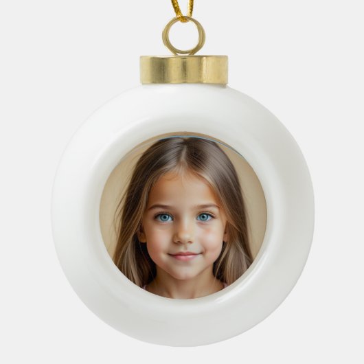 KeepSake FOTO Kerstmis personaliseren Keramische Bal Ornament (Voorkant)