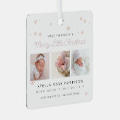 KeepSake Geboorteaankondiging Kleine Kerst Metalen Ornament (Voorkant Rechts)
