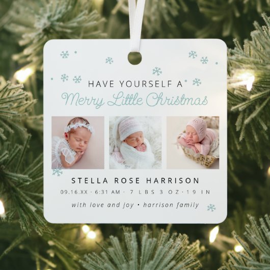 KeepSake Geboorteaankondiging Kleine Kerst Metalen Ornament (Insitu)