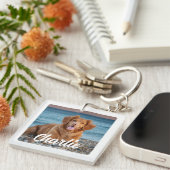 KeepSake Gepersonaliseerd Hondenliefhebber Twee Fo Sleutelhanger (Voorkant Rechts)