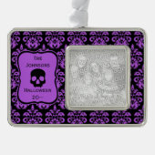 Keepsake Halloween schedel Verzilverd Omlijst Ornament (Voorkant)