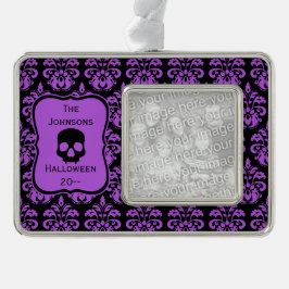 Keepsake Halloween schedel Verzilverd Omlijst Ornament