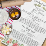 Keepsake Heirloom lang recept kerstcadeau Theedoek<br><div class="desc">Waterverf floral poinsettias en greenery onderaan met een familierecept dat volledig aanpasbaar is. Dit zou een geweldig kerstcadeau zijn om de traditionele recepten van het seizoen te eren.</div>