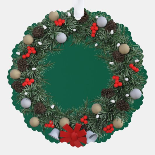 Keepsake Holiday Christmas Wreath Ornament Kaart (Achterkant)