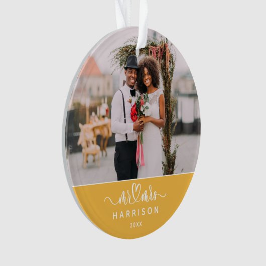 Keepsake meest prachtige tijd bruiloft foto ornament (voorkant)