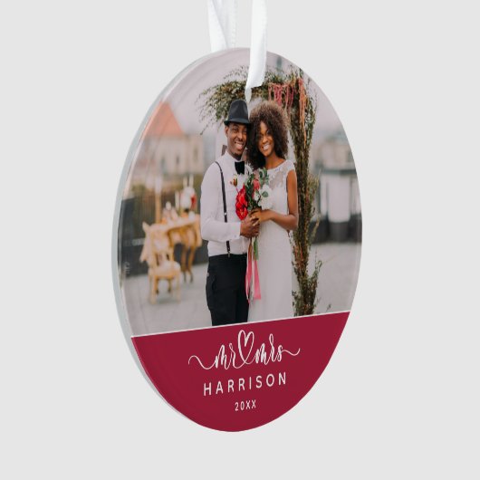 Keepsake meest prachtige tijd bruiloft foto ornament (voorkant)