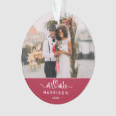 Keepsake meest prachtige tijd bruiloft foto ornament (voorkant)