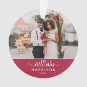 Keepsake meest prachtige tijd bruiloft foto ornament (voorkant)