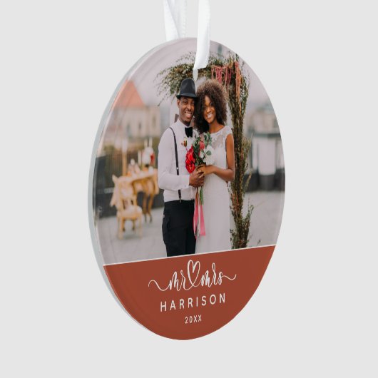 Keepsake meest prachtige tijd bruiloft foto ornament (voorkant)