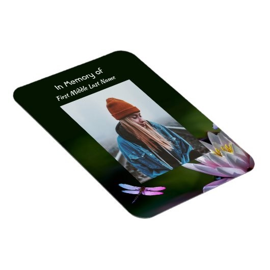 Keepsake Memorial Dragonfly Lotus Flower Magneet (Rechterzijde)