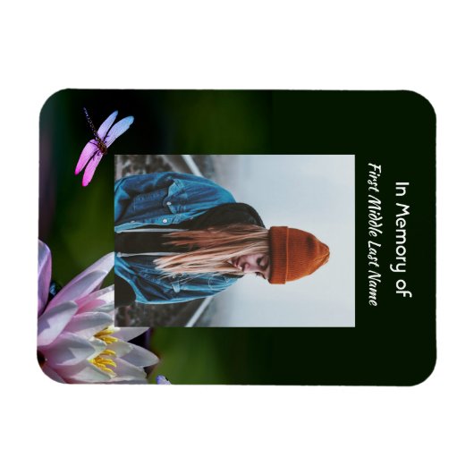 Keepsake Memorial Dragonfly Lotus Flower Magneet (Horizontaal)