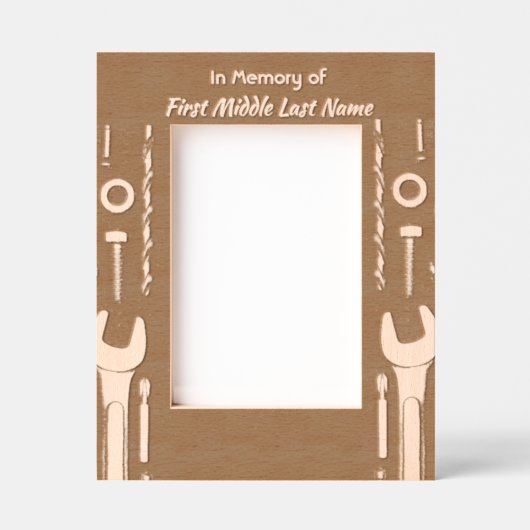 Keepsake Memorial Foto Gebed Gereedschap Mechanic Gegraveerde Lijstjes (Voorkant)