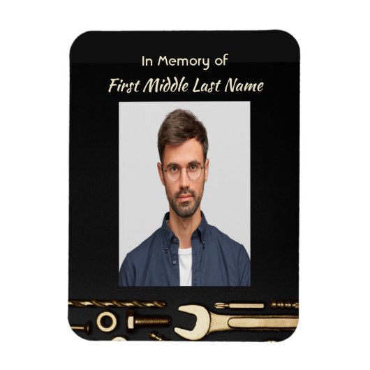 Keepsake Memorial Foto Gebed Gereedschap Mechanic Magneet (Verticaal)