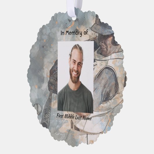 Keepsake Memorial Memory Card Baseball Sport Ornament Kaart (Links)