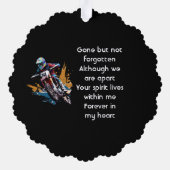 Keepsake Memorial Motocross Motorcycle Racing Ornament Kaart (Achterkant)