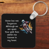 Keepsake  Memorial Motocross Motorcycle Racing Sleutelhanger (Achterkant)