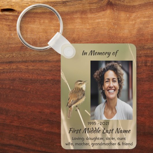 Keepsake Memorial Photo Bird Garden Nature Sleutelhanger (Voorkant)
