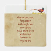 Keepsake Memorial Photo Invite Pheasant Bird Art Keramisch Ornament (Achterkant)
