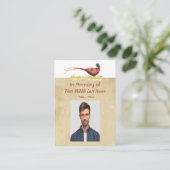 Keepsake Memorial Photo Invite Pheasant Bird Art Visitekaartje (Staand voorkant)