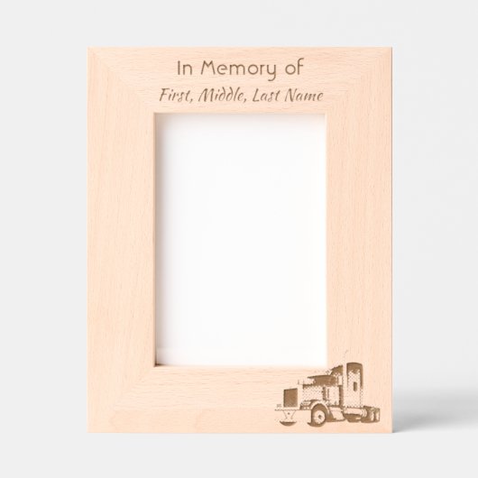 Keepsake Memorial Semi-Truck Tractor-trailer Gegraveerde Lijstjes (Voorkant)