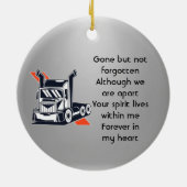 Keepsake  Memorial Semi-Truck Tractor-trailer  Keramisch Ornament (Achterkant)