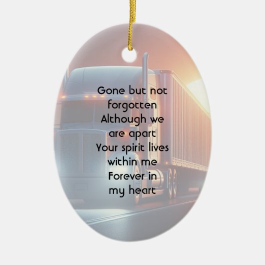 Keepsake Memorial Semi-Truck Tractor-trailer  Keramisch Ornament (Voorkant)