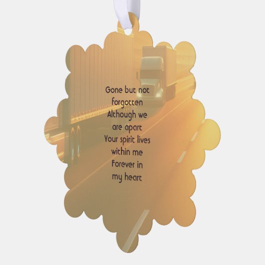 Keepsake Memorial Semi-Truck Tractor-trailer Ornament Kaart (Links)