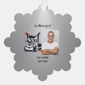 Keepsake Memorial Semi-Truck Tractor-trailer  Ornament Kaart (Voorkant)