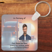 Keepsake Memorial Semi-Truck Tractor-trailer  Sleutelhanger (Achterkant)