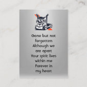 Keepsake Memorial Semi-Truck Tractor-trailer Visitekaartje (Achterkant)