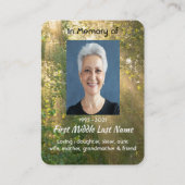 Keepsake Memorial Sunshine Golden Forest Visitekaartje (Voorkant)